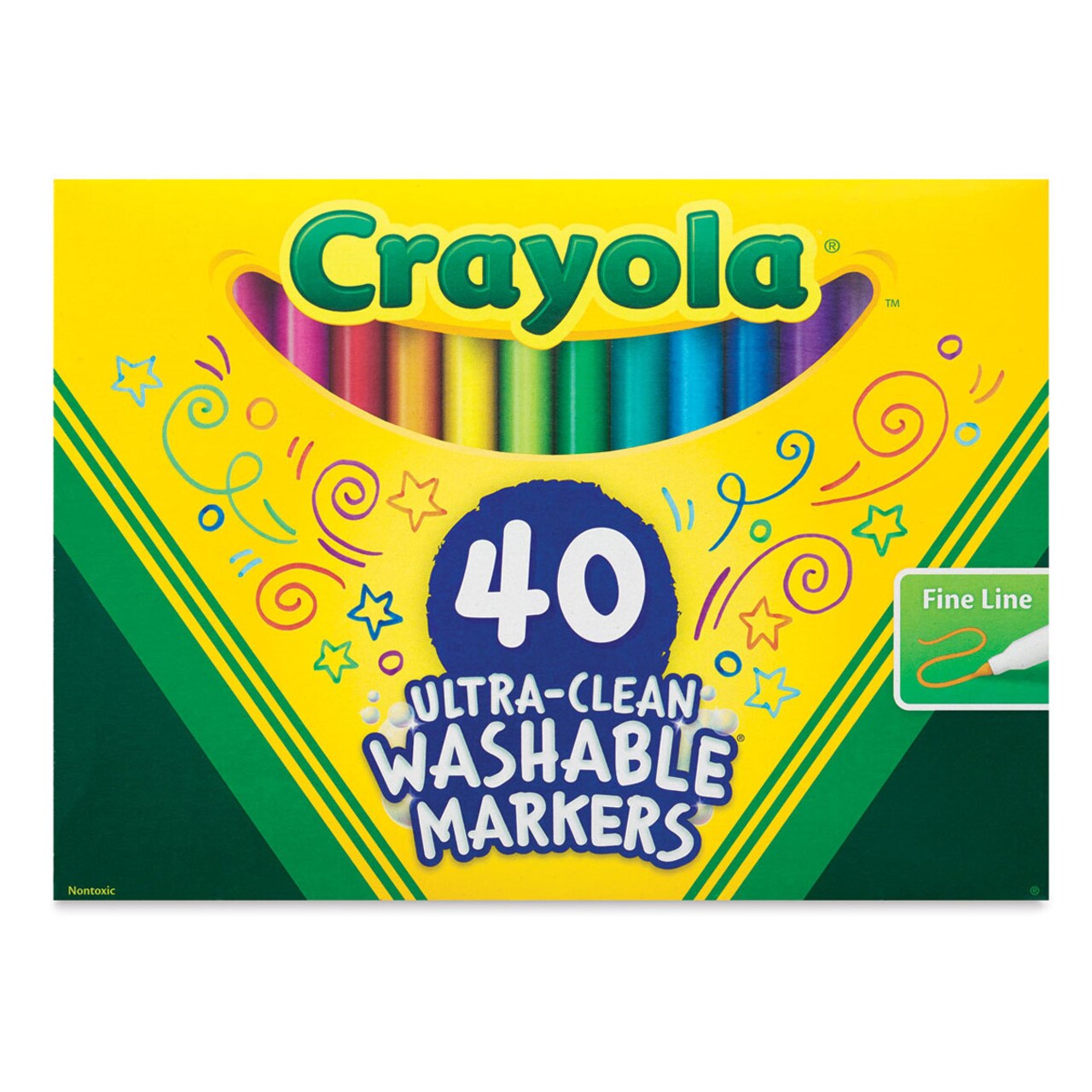 Crayola Ultra-Clean Washable Marker Set - Fine Tip, Set of 40